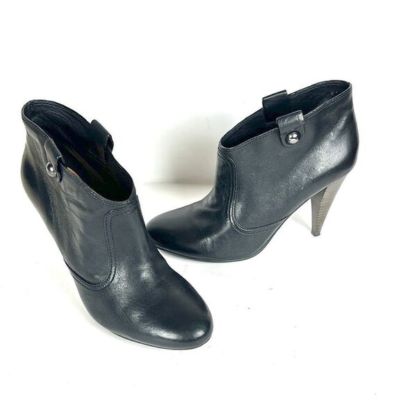 COACH Aliza Black Leather Ankle Booties High Heels size US 7 - Picture 2 of 16